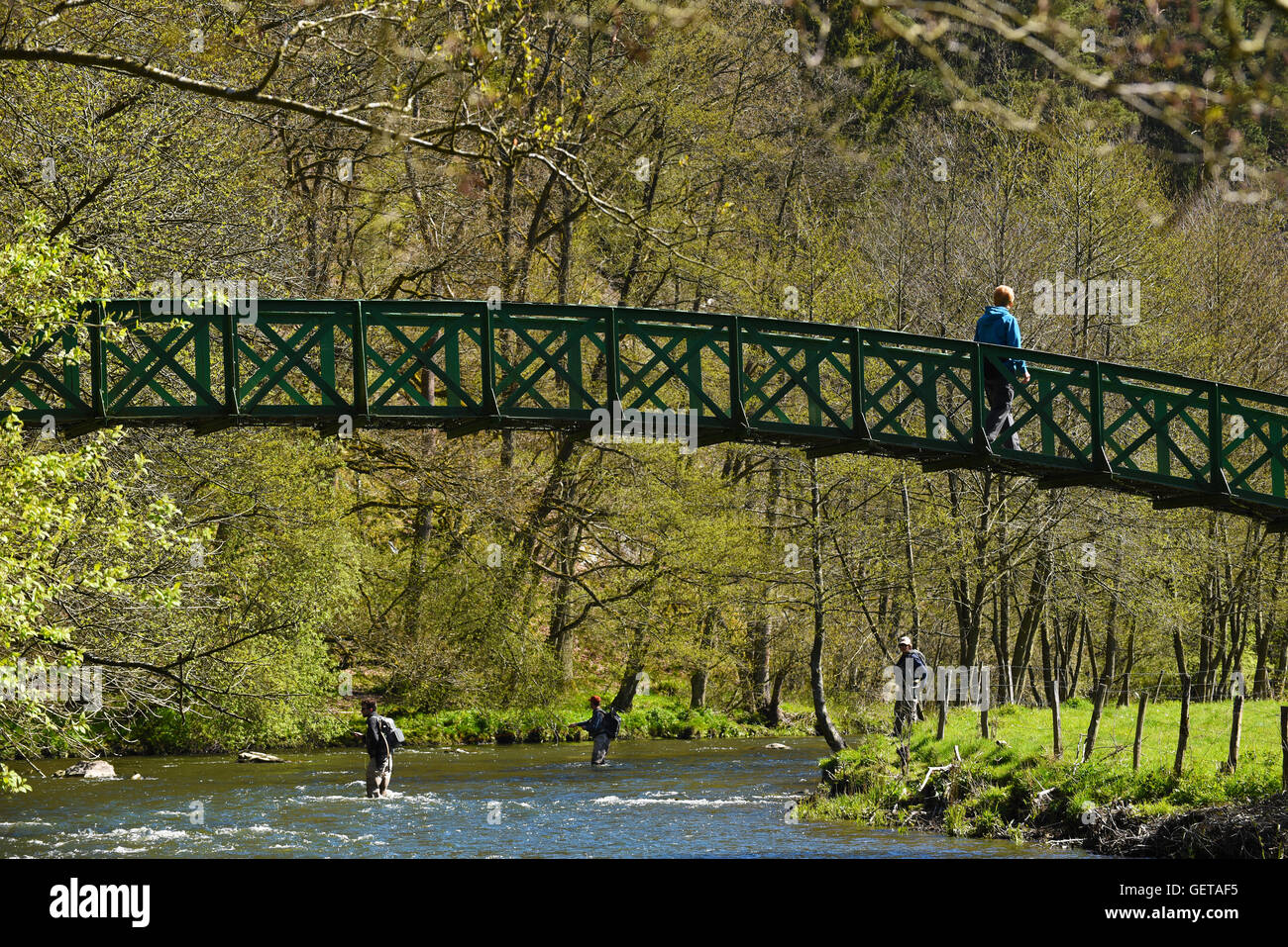 die Ambleve-Fluss in der Nähe von Challes Stockfoto