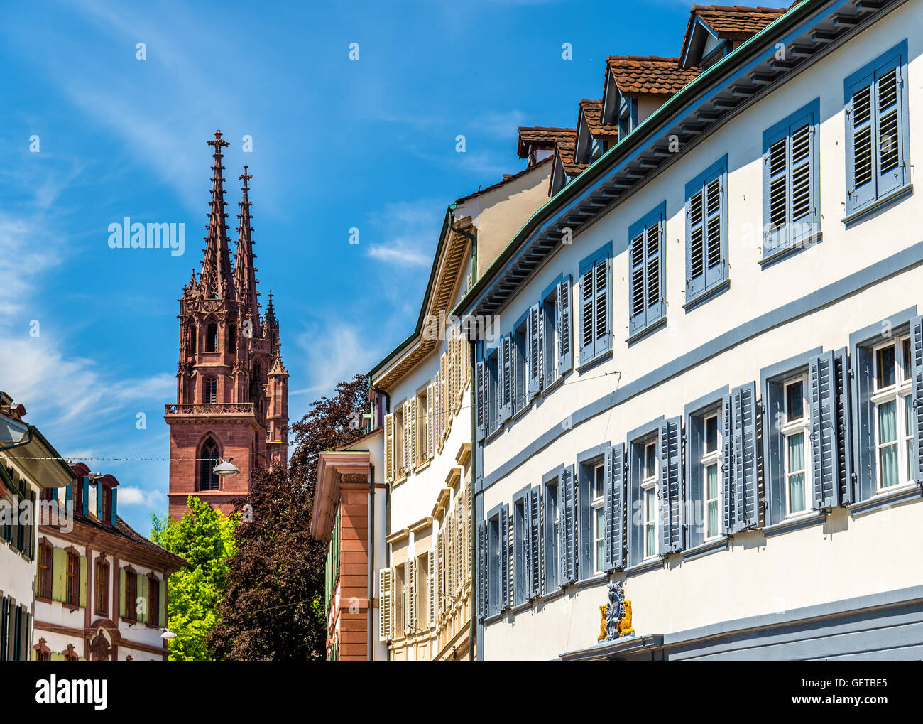 Gebäude in der Innenstadt von Basel Stockfoto