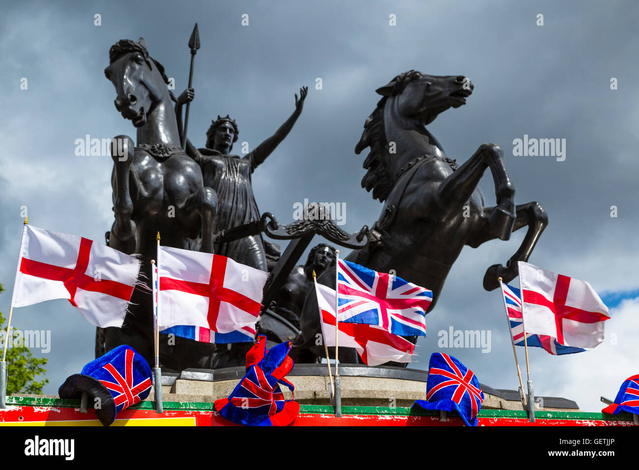 Statue der Britannien Rebellion am Victoria Embankment. Stockfoto