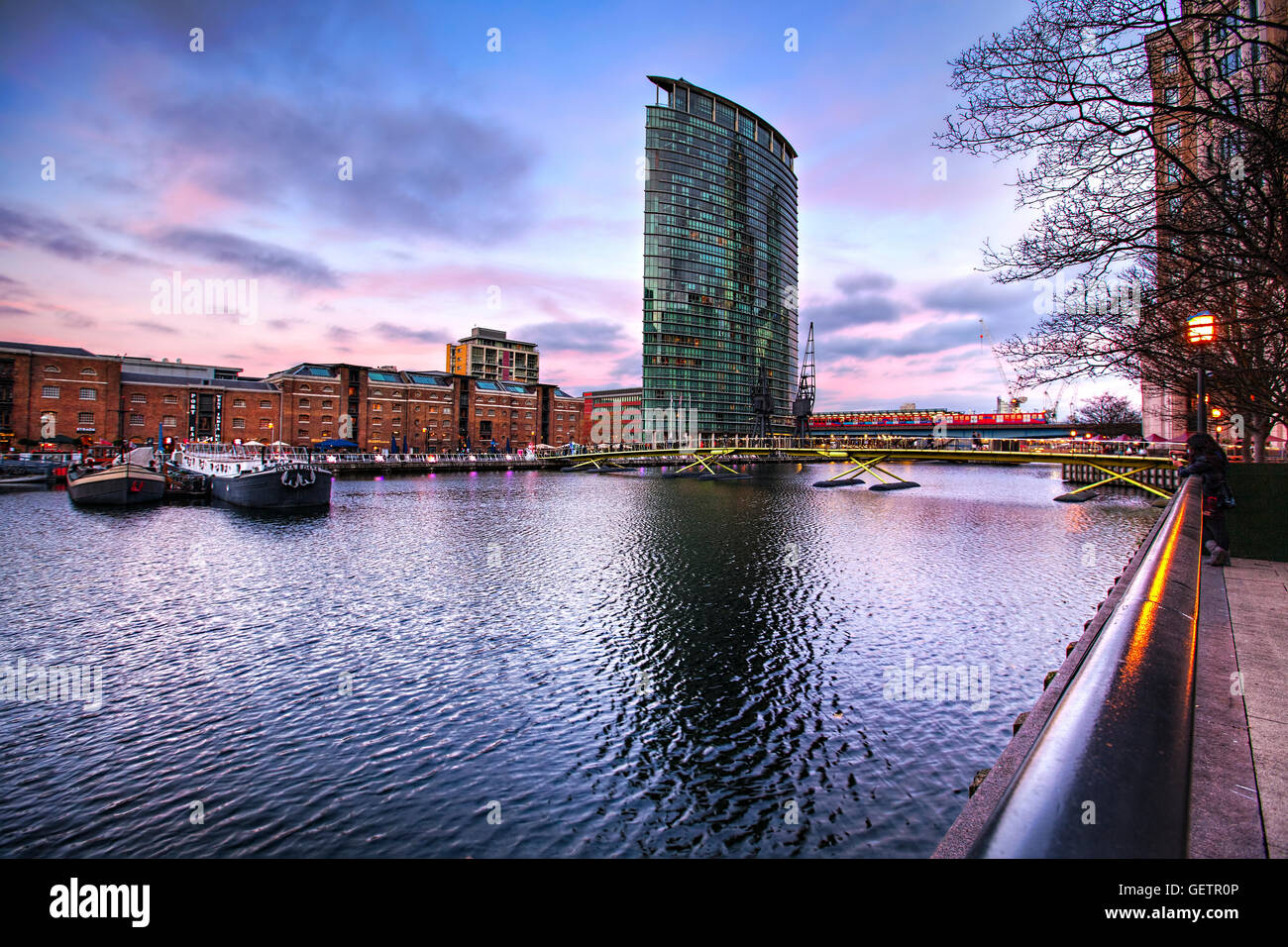 West India Quay in Canary Wharf. Stockfoto