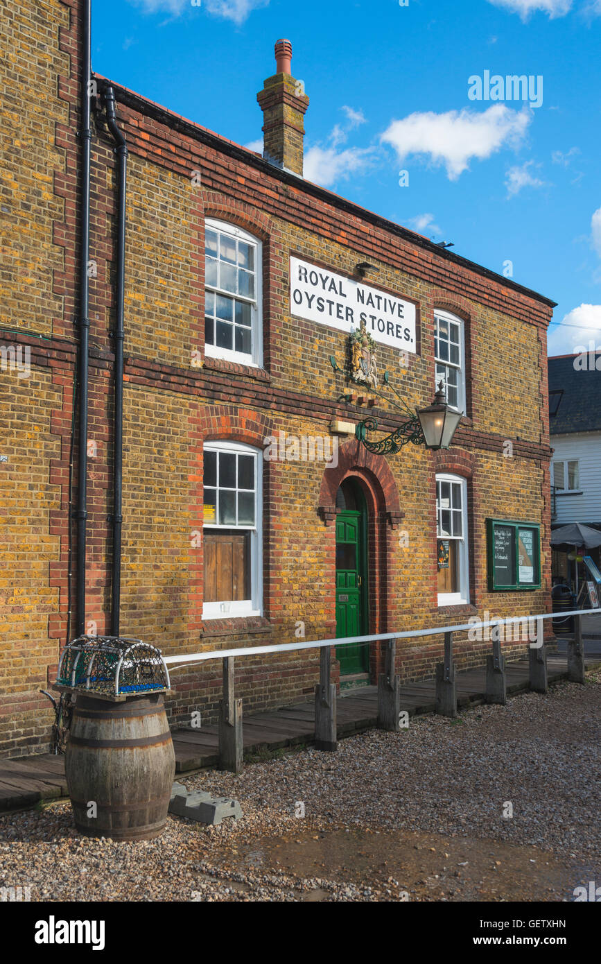 Die Royal Native Auster speichert Restaurant in Whitstable. Stockfoto