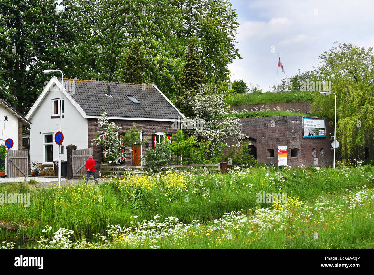 Fort De Gagelfort in der Stelling van Utrecht ist eine Festung auf der neuen holländischen Wasserlinie, eine verteidigende Linie für Holland. Stockfoto