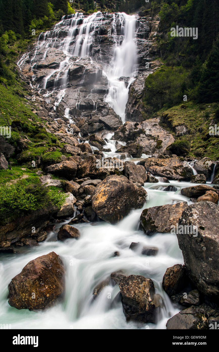 Grawa Wasserfall, Stubaital, Tirol, Österreich Stockfoto