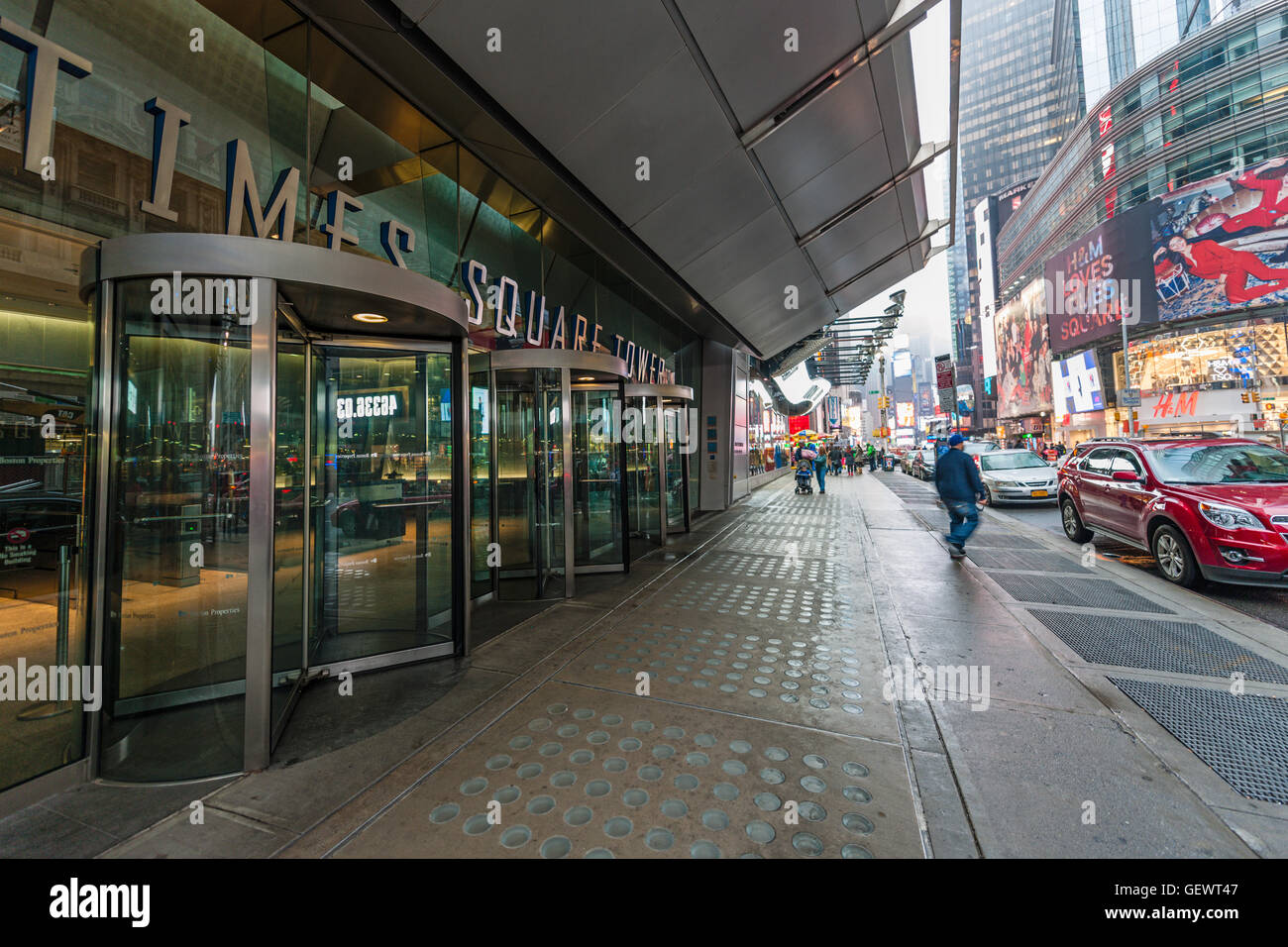 Times Square Tower und dem Times Square. Stockfoto