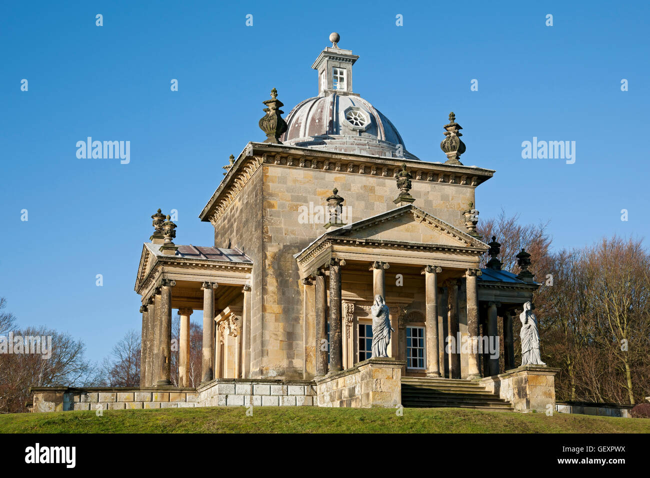 Tempel der vier Winde im Castle Howard in der Nähe von Malton. Stockfoto