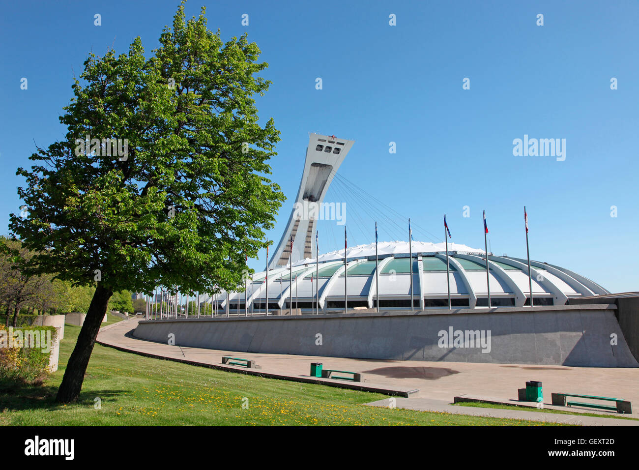 Montreal Olympia-Stadion für die Olympischen Spiele 1976 gebaut. Stockfoto