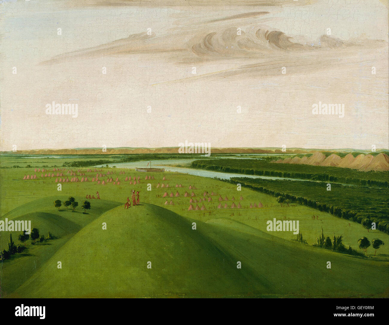 George Catlin - Fort Union, Mündung des Yellowstone River, 2000 Meilen über St. Louis Stockfoto