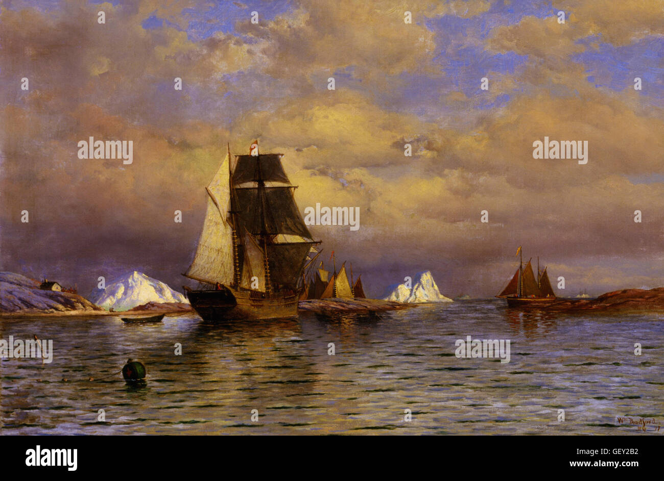 William Bradford - Blick aus Schlacht Harbor Stockfoto