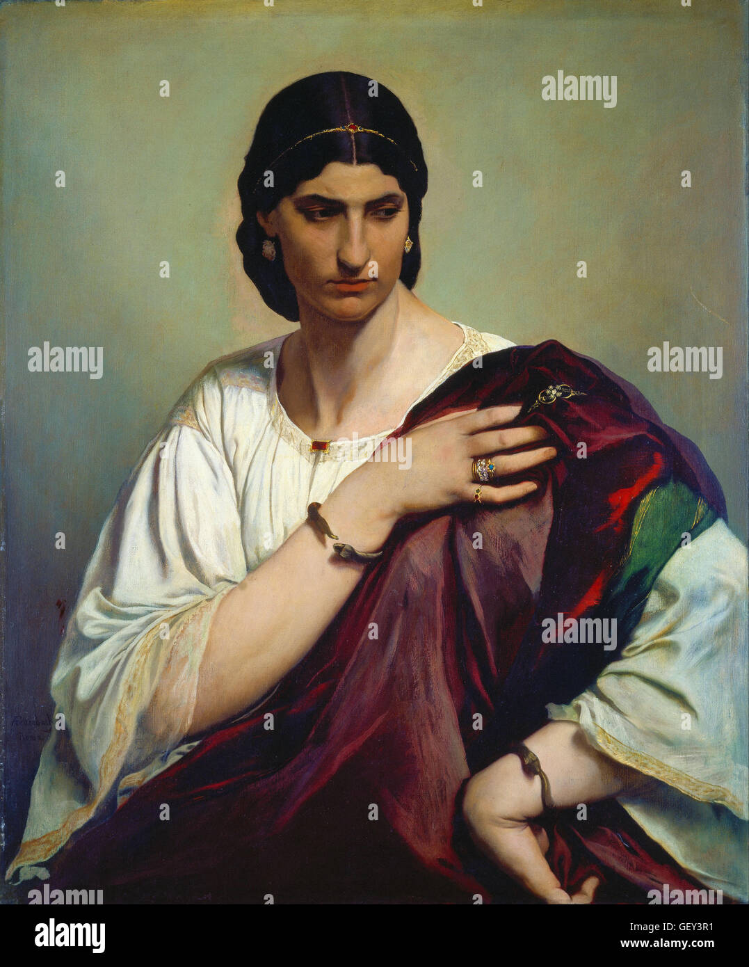 Anselm Feuerbach - Brustbild einer römischen Frau Stockfoto
