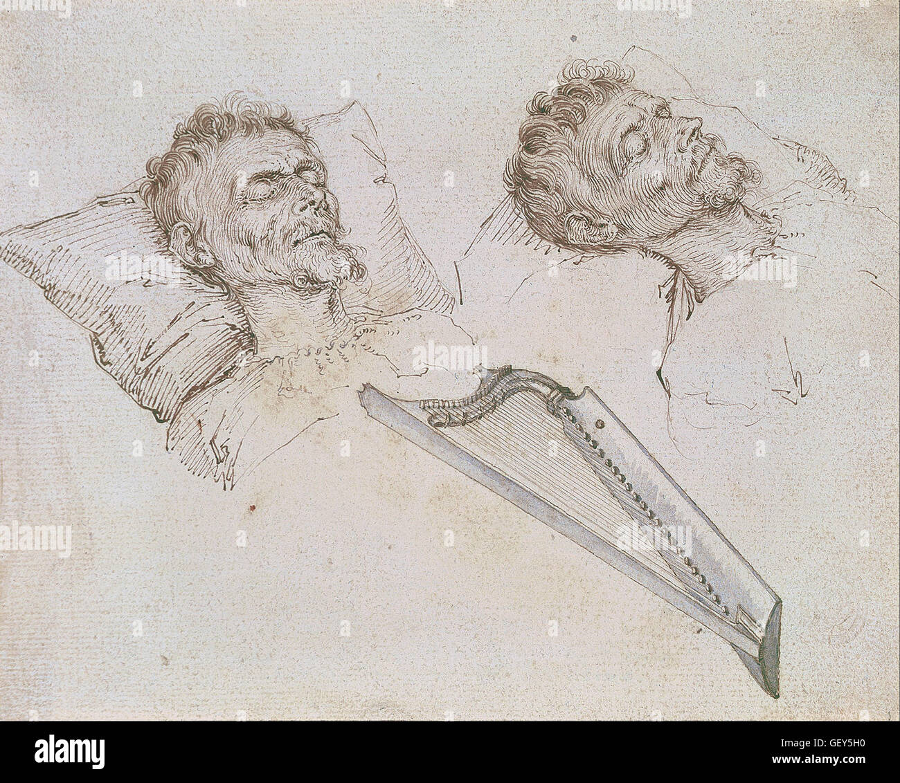 Jacques de II. Gheyn - Karel van Mander auf seinem Sterbebett Stockfoto