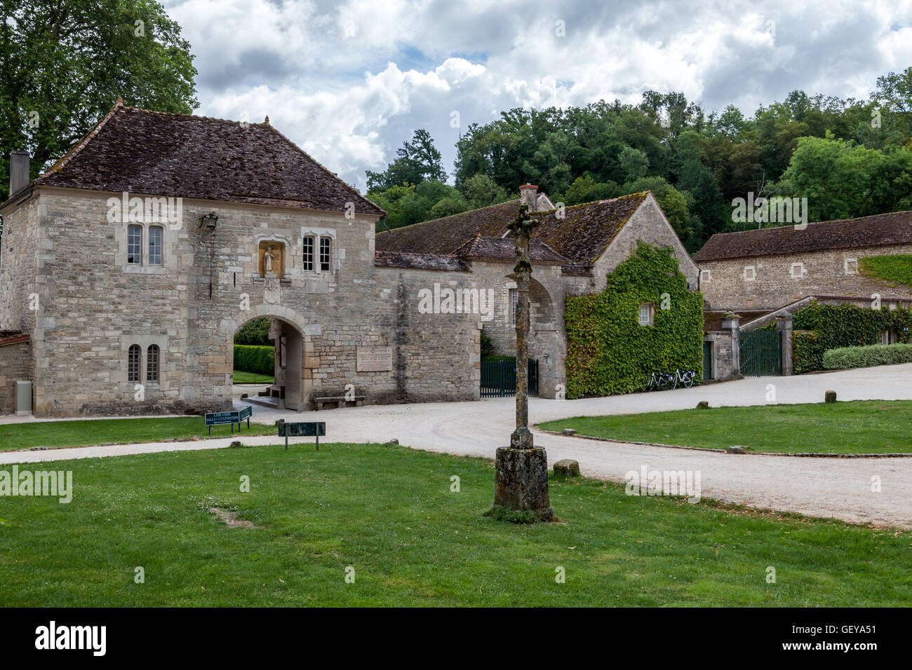 Zisterzienser-Abtei von Fontenay in Burgund. Stockfoto
