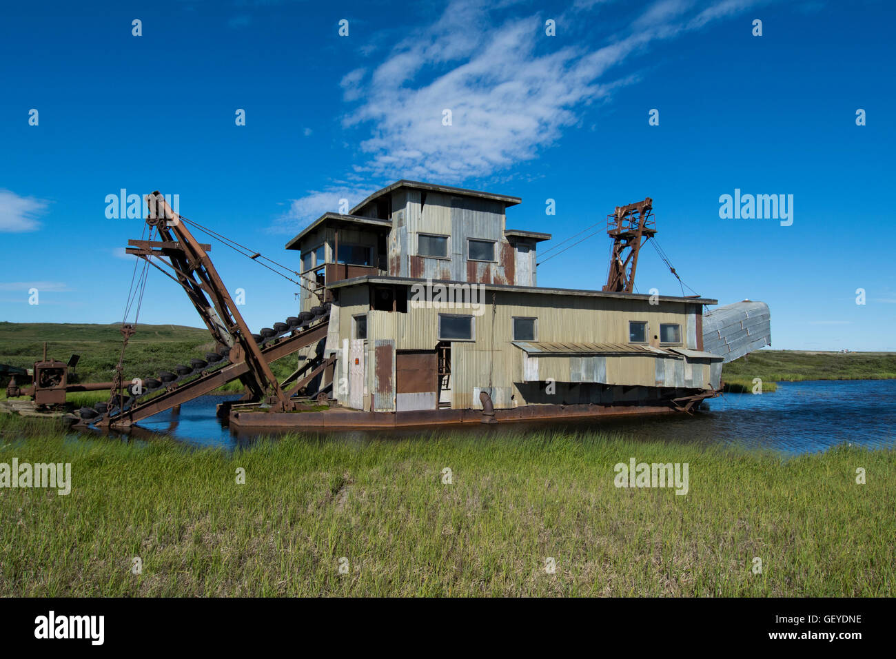Nome in Alaska, SewardHalbinsel. Swanberg Dredge, Alaska Gold Company