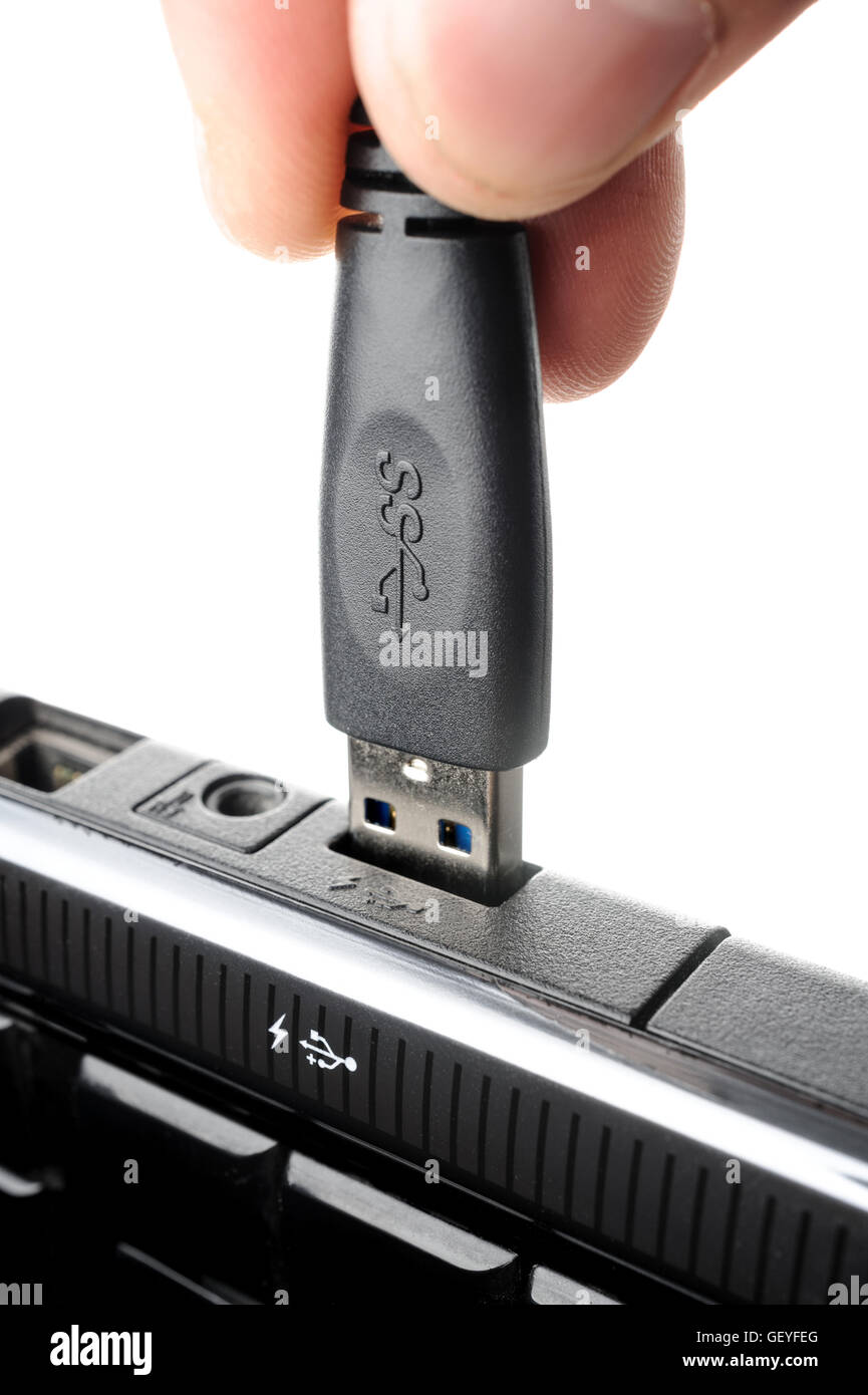 Closeup Details von USB 3.0-Anschluss Stockfoto