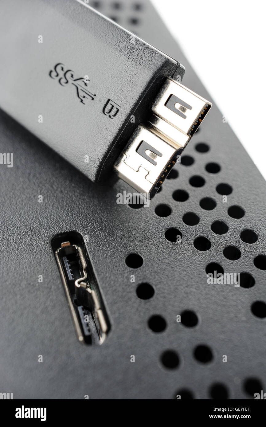 Closeup Details von USB 3.0-Anschluss Stockfoto
