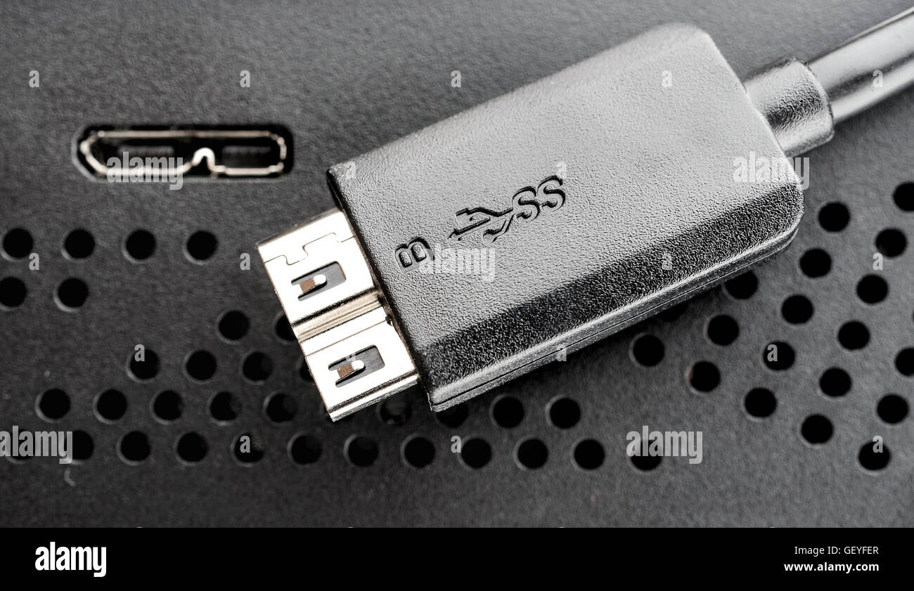 Closeup Details von USB 3.0-Anschluss Stockfoto