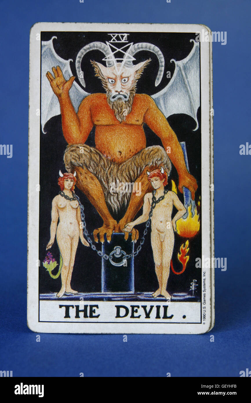 Tarot-Karten, der Teufel Stockfoto