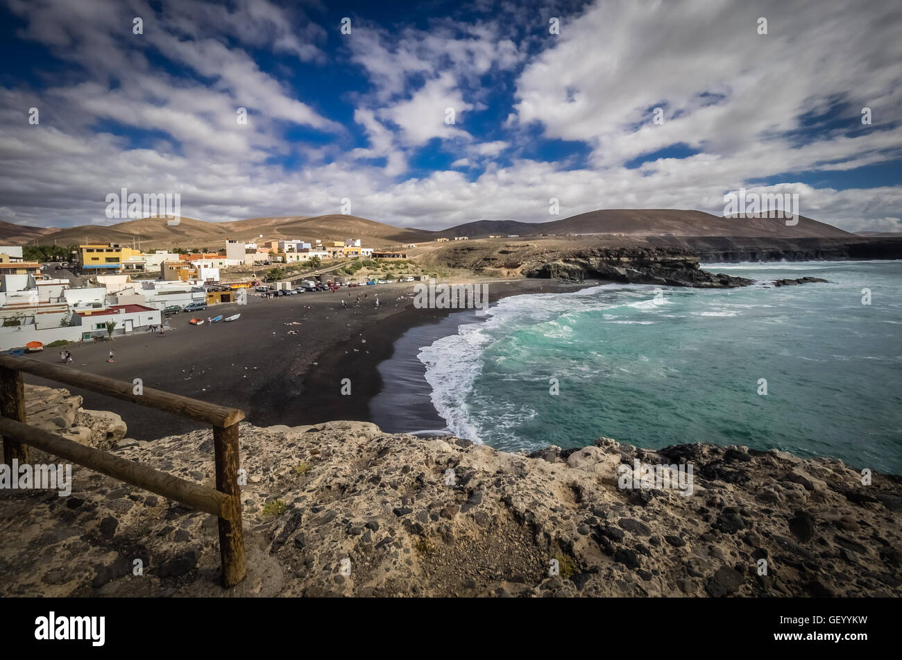 Ajuy - beliebte Fischerdorf an der Westküste TheFuerteventura, Parque Rural de Betancuria auf Fuerteventura, Kanarische Inseln, Spanien Stockfoto