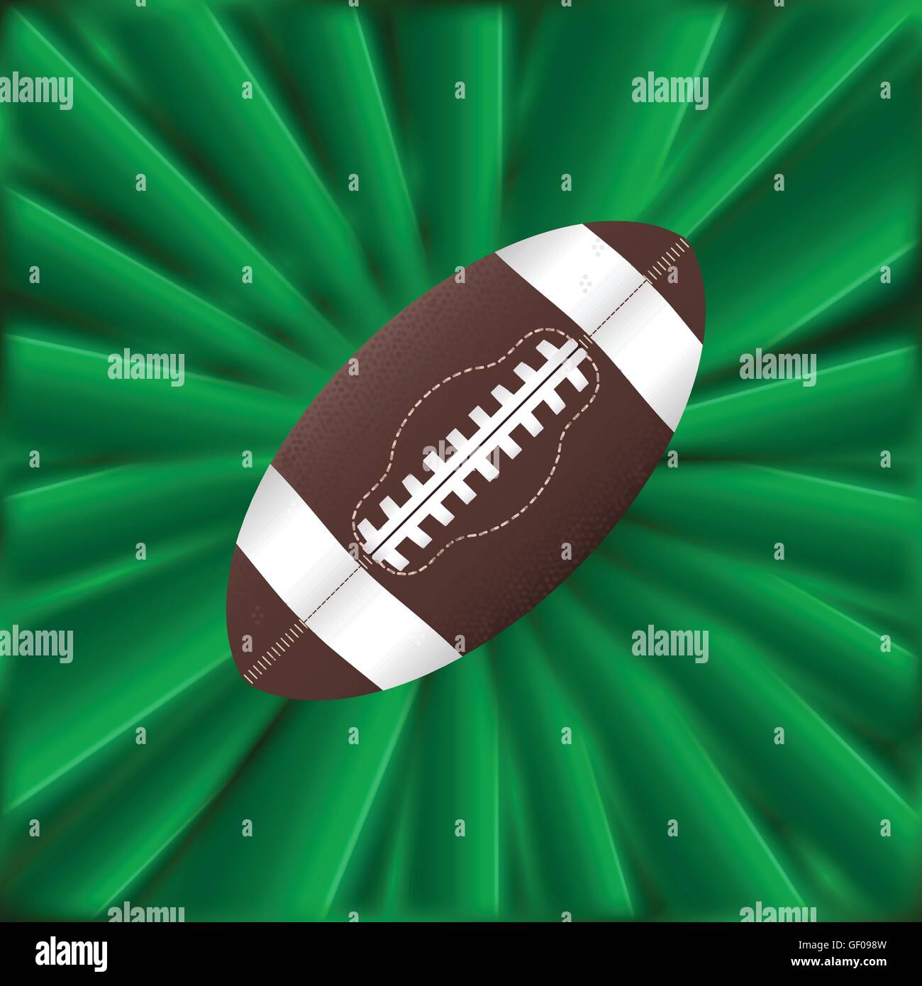 Eine typische amerikanische Ball über einem grünen materiellen Hintergrund Stock Vektor