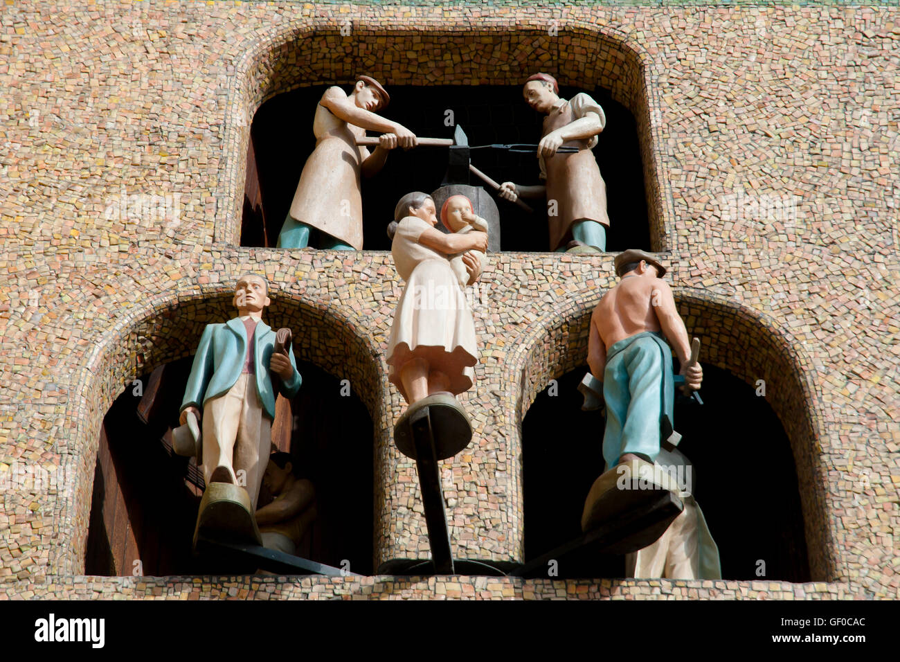 Astronomische Uhr tanzen Figuren - Olomouc - Tschechische Republik Stockfoto