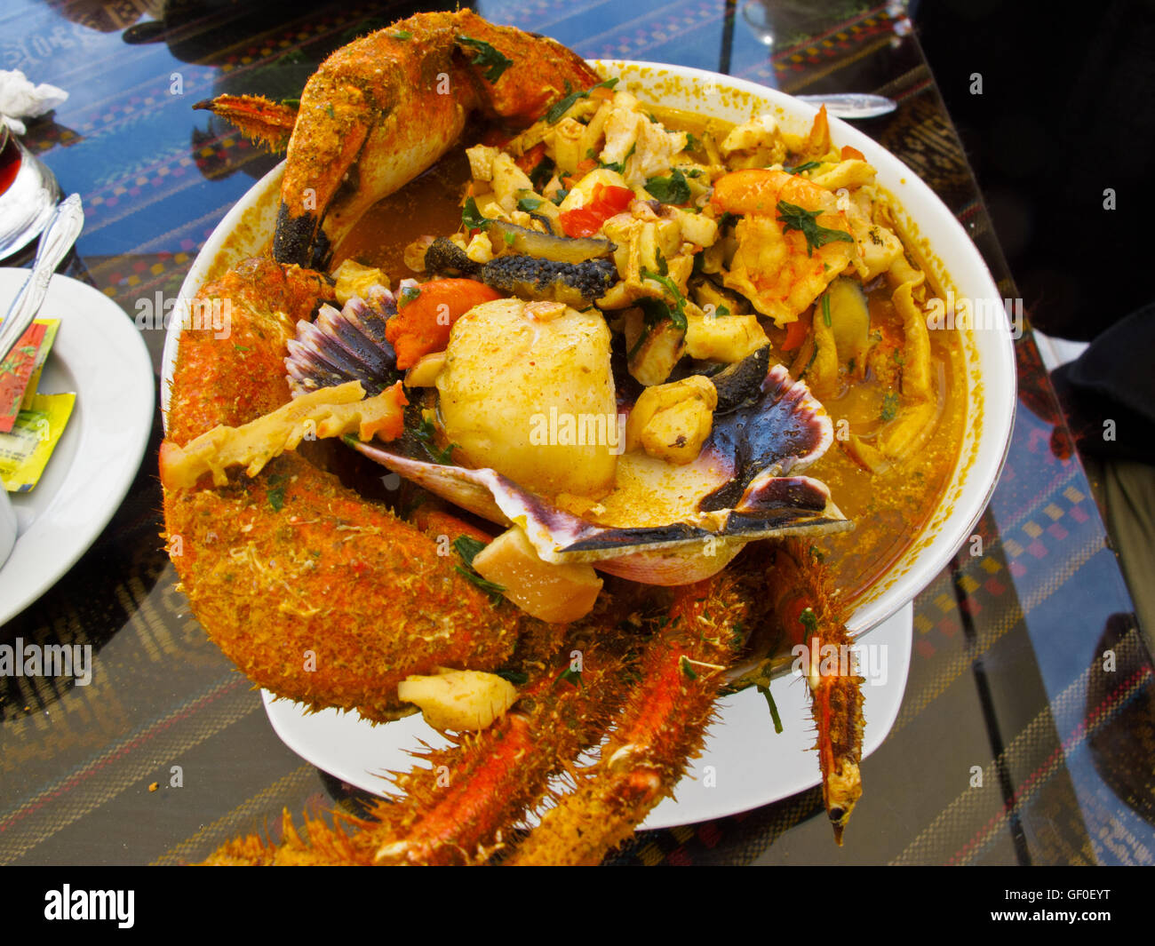 Fischgericht in Paracas Stockfoto