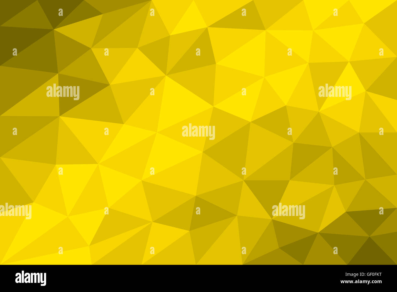 Low-Poly Hintergrund gelb mit Dreiecken unterschiedlicher Größe gebildet. Variation der abgestuften gelbe Felder. Abbildung. Stockfoto