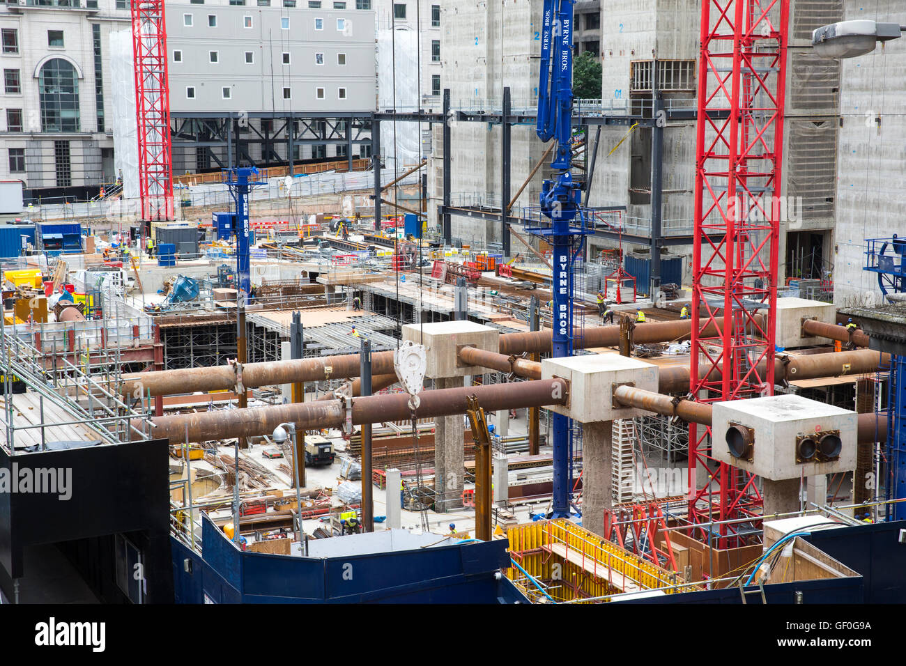 Bauarbeiten auf der Flotte Gebäude in Farringdon Street, London, die den europäischen Hauptsitz von Goldman Sachs werden Stockfoto