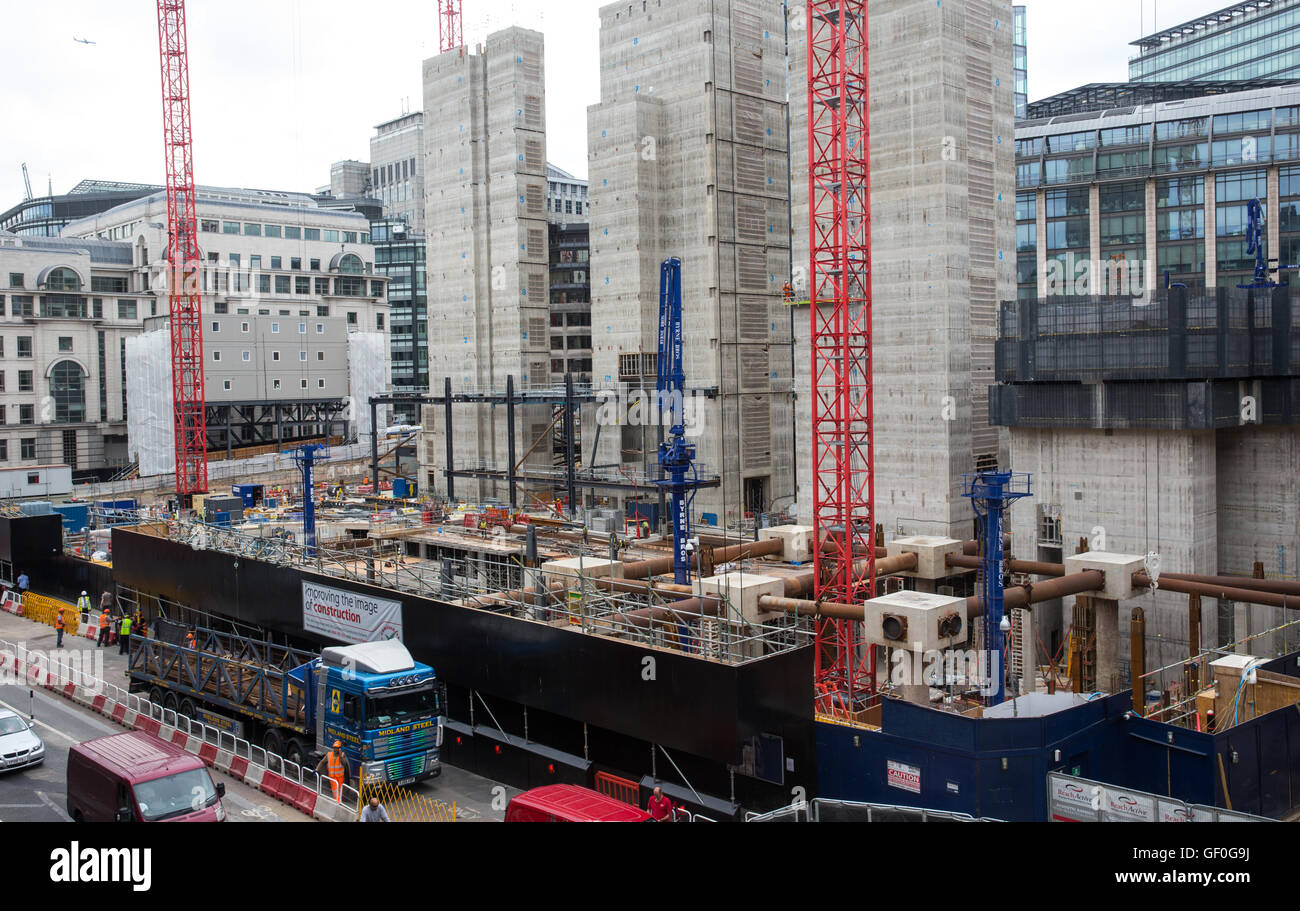 Bauarbeiten auf der Flotte Gebäude in Farringdon Street, London, die den europäischen Hauptsitz von Goldman Sachs werden Stockfoto