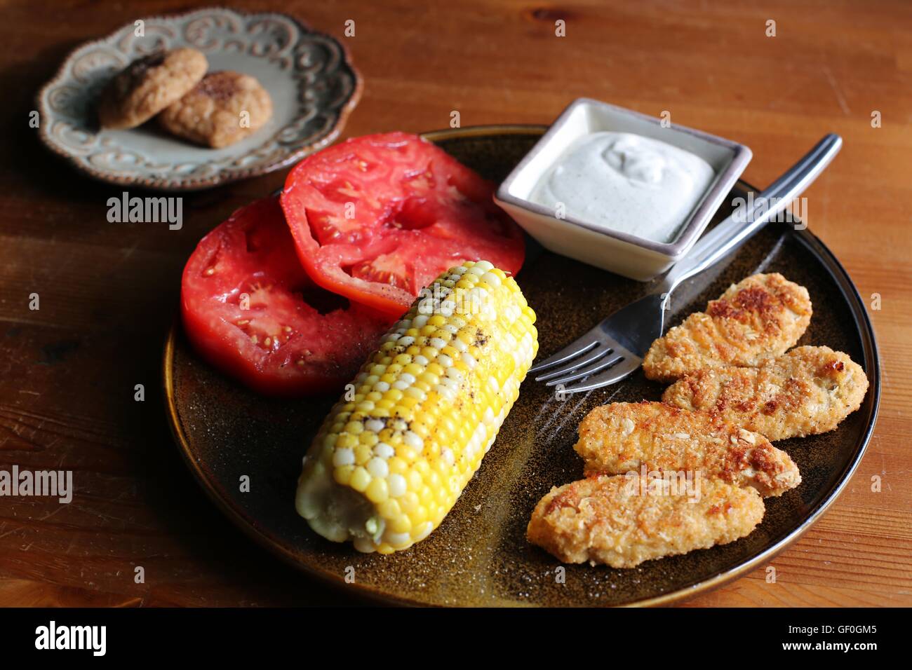 Eine vegane Version des Abendmahls eine typische Midwestern Sommer. Stockfoto