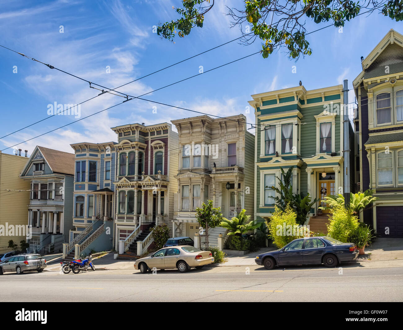 Painted Ladies viktorianische Häuser in San Francisco, USA Stockfoto