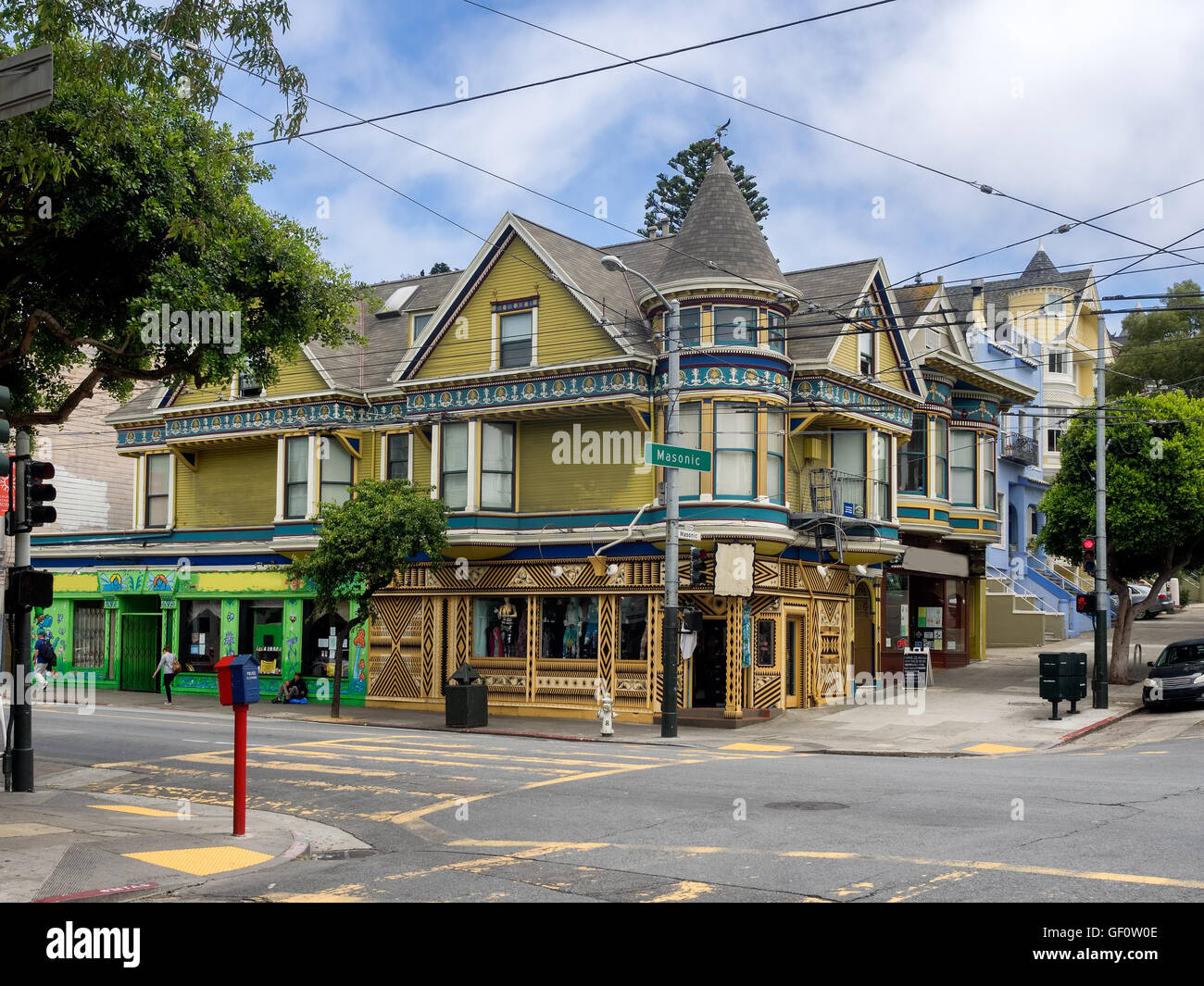 Painted Ladies viktorianischen Häusern in San Francisco, USA Stockfoto