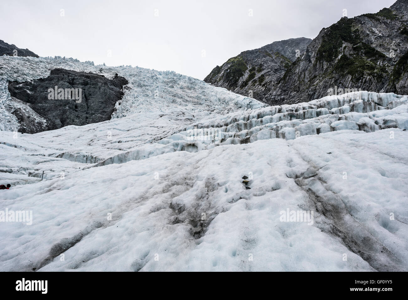 Spitze der Franz Josef Glacier, Neuseeland Stockfoto