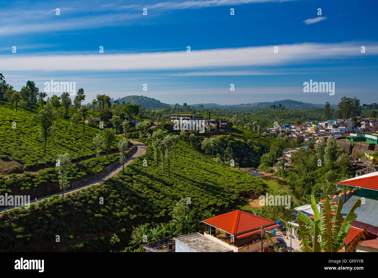 Valparai Stadt (Tamil Nadu, Indien) Stockfoto