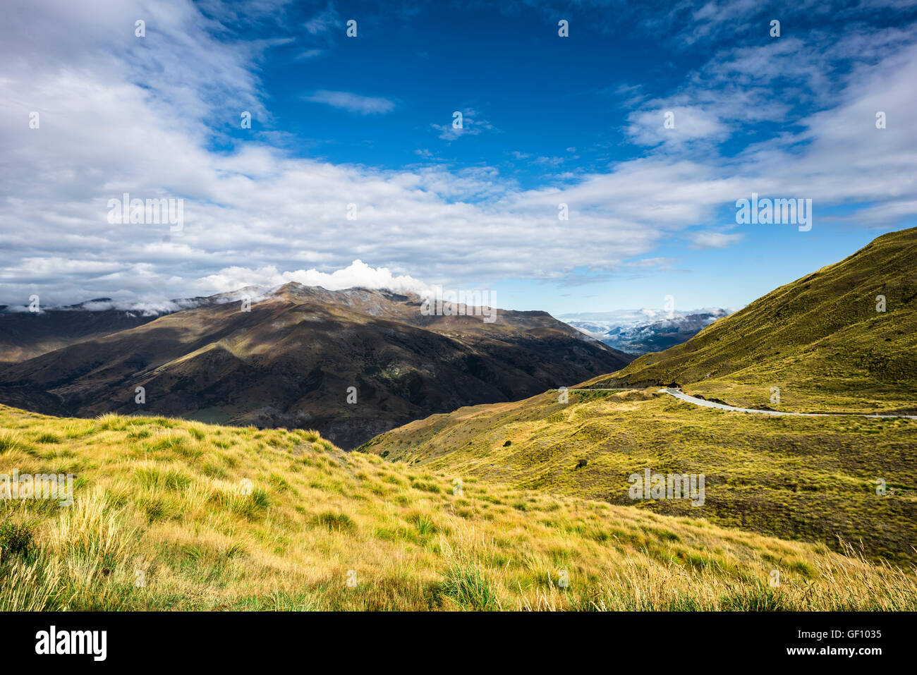 Crown Range Road, Neuseeland Stockfoto