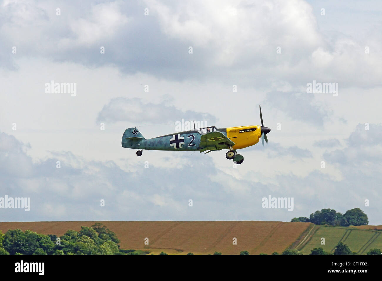 ME 109 in Legenden RAF Duxford Flying Stockfoto