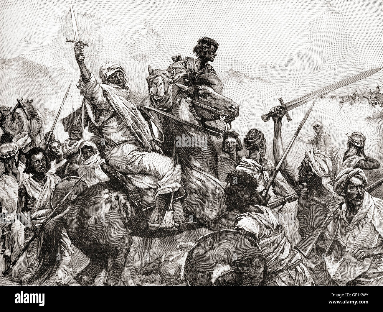 Die Schlacht von Toski (Tushkah), Ägypten, 3. August 1889 zwischen Anglo-ägyptischen Truppen und sudanesische liegen. Stockfoto