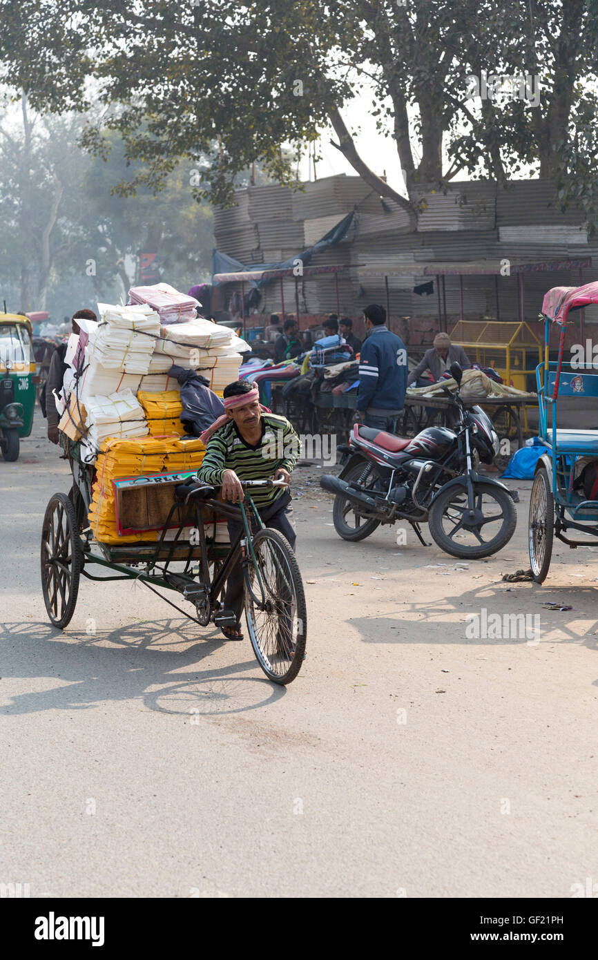 Markt und Bazar Viertel Chandni Chowk, Delhi, Indien Stockfoto