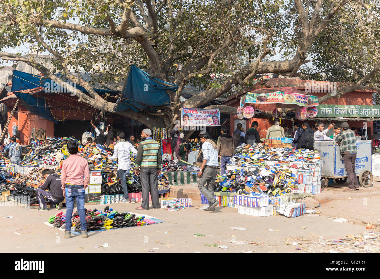 Markt und Bazar Viertel Chandni Chowk, Delhi, Indien Stockfoto