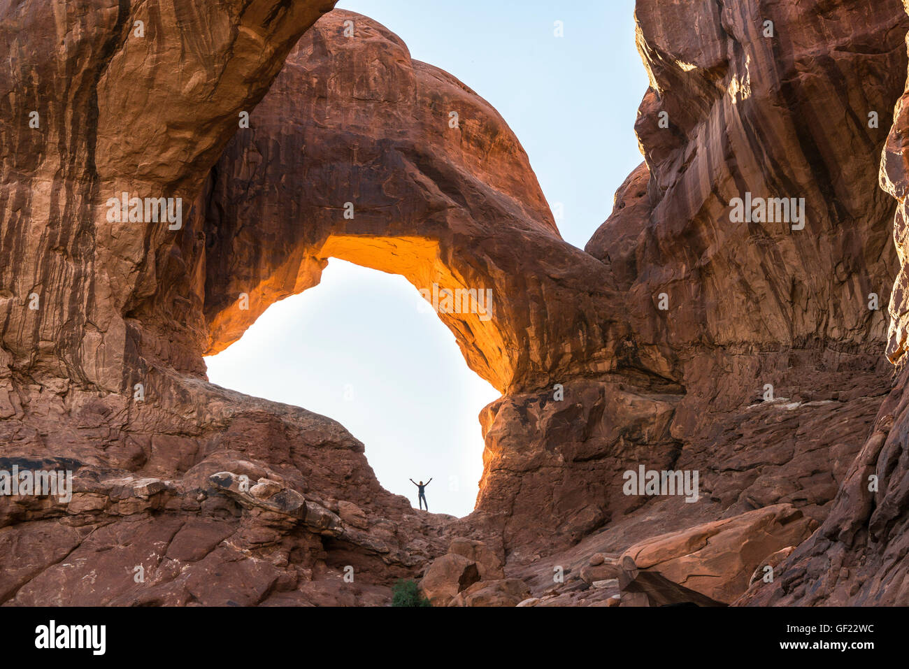 Doppelbogen, Arches-Nationalpark, Utah, USA Stockfoto