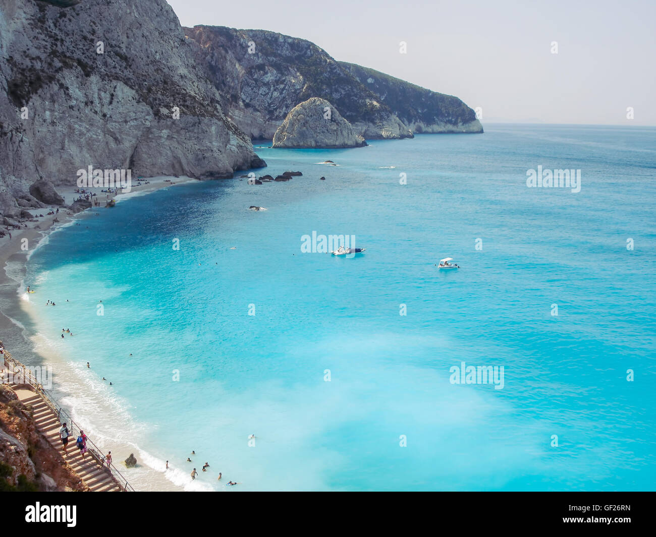 Porto Katsiki ist ein Strand auf der Ionischen Insel Lefkada, Griechenland Stockfoto