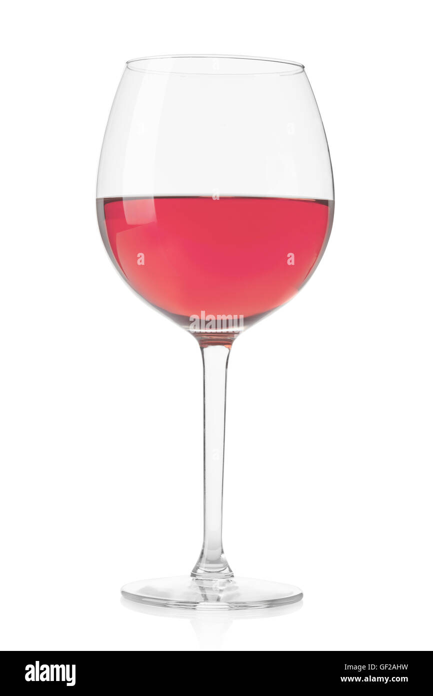 Rose Weinglas auf weiße, Clipping-Pfad Stockfoto