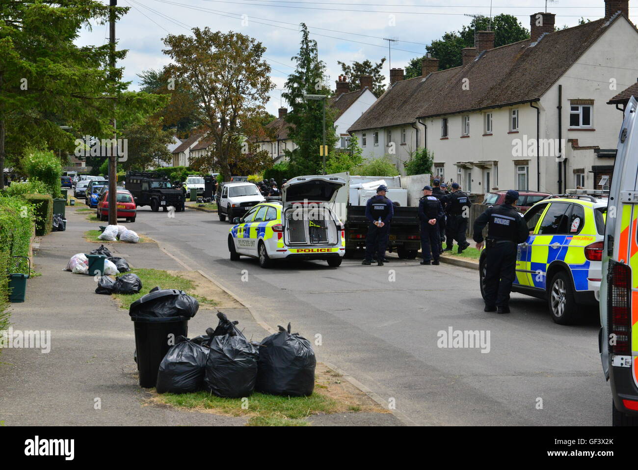 Englische Polizei-Einsatz in Surrey, England Stockfoto