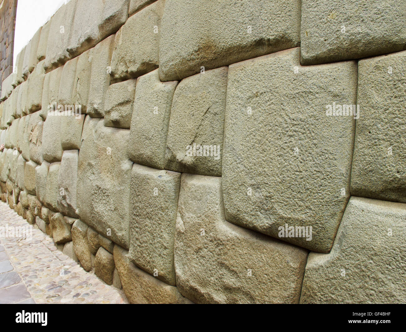 Die berühmten Stein Wand Gasse in Cuzco Stockfoto