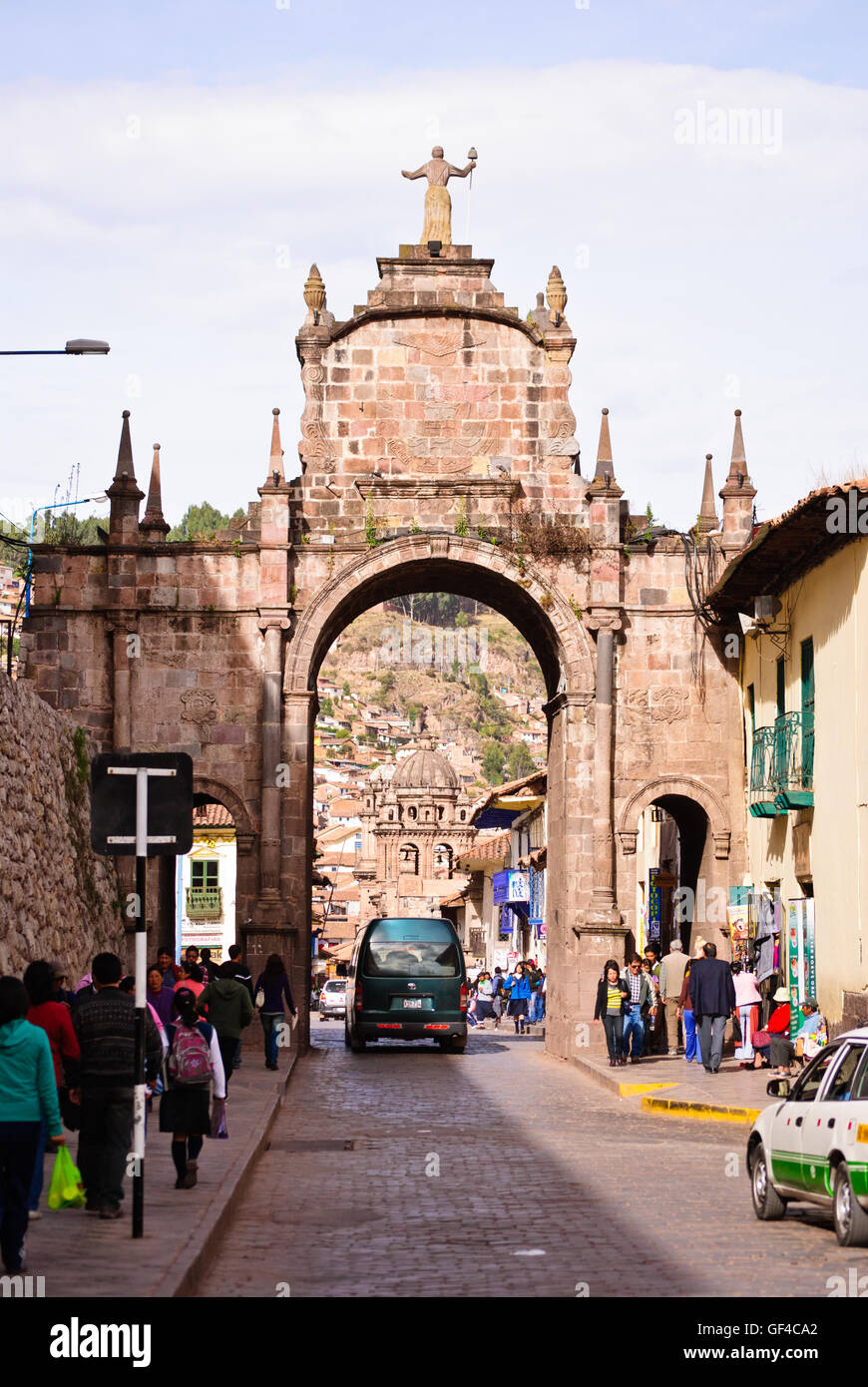 Santa Clara Tor in Cuzco Stockfoto