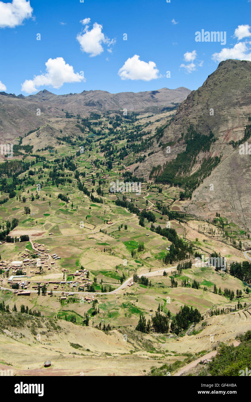 Das Tal von Pisac Dorf Stockfoto