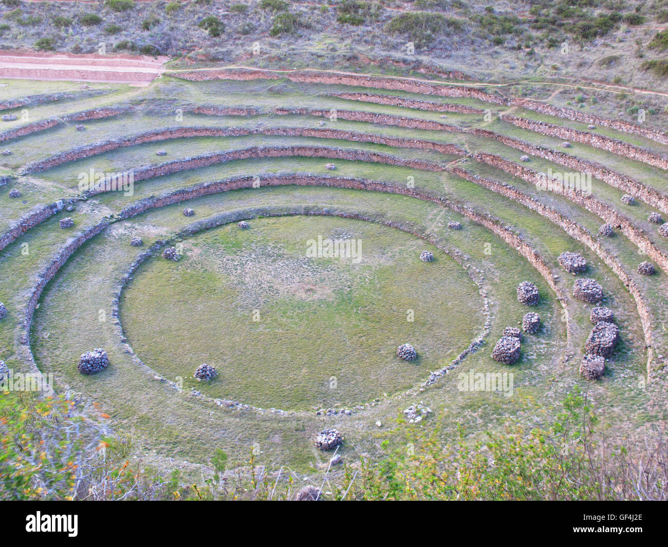 Die kreisförmige Terrassen von Moray Stockfoto