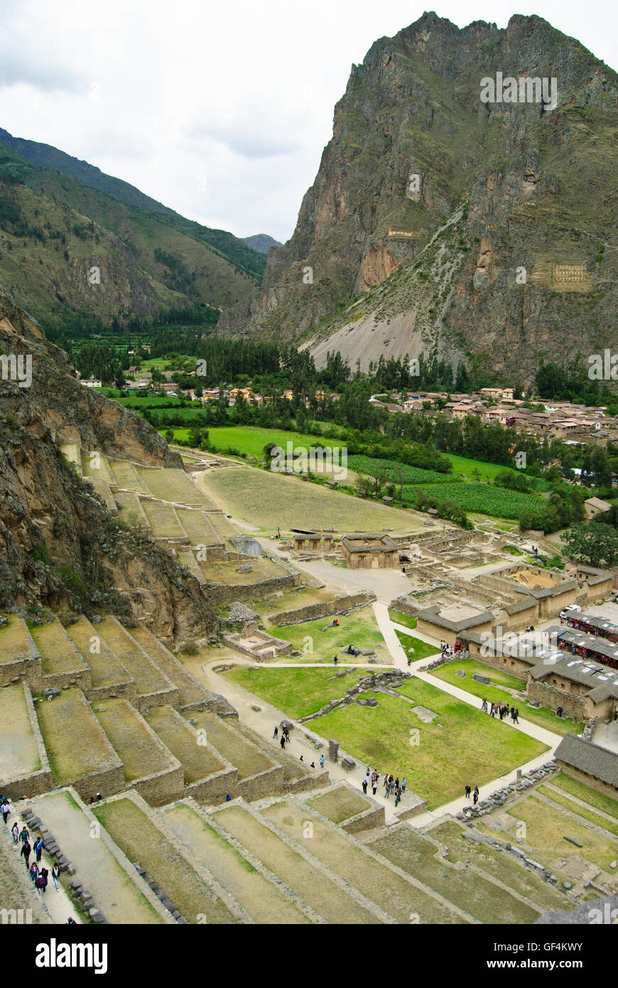 Das Tal von Ollantaytambo. Stockfoto