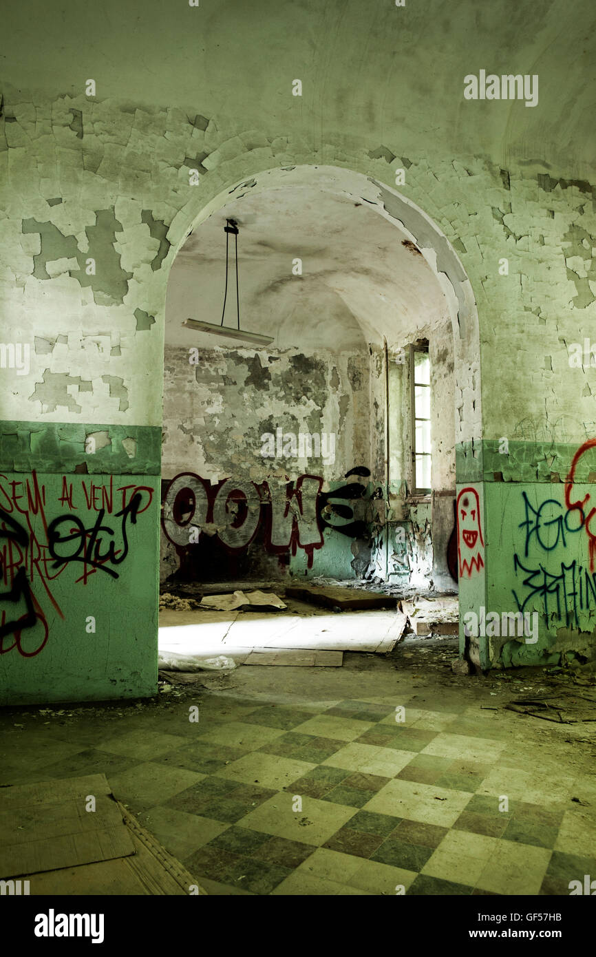 Alten psychiatrischen Klinik Mombello in Limbiate in der Nähe von Mailand, Italien Stockfoto