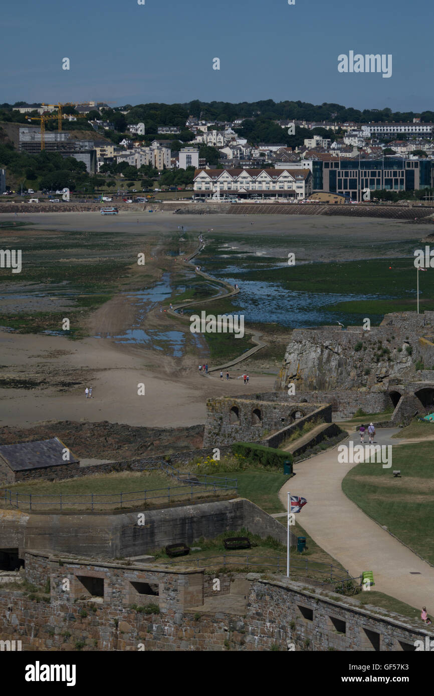 Erhöhten Blick von Elizabeth Castle,St.Helier,Jersey,Channel Inseln Stockfoto