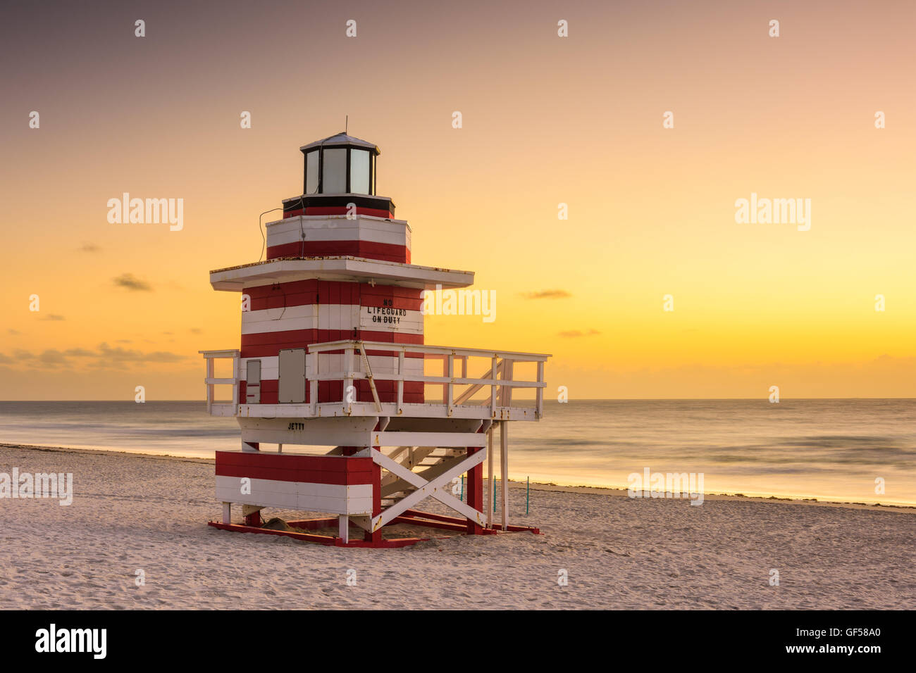 Miami Beach, Florida, USA in der Morgendämmerung. Stockfoto