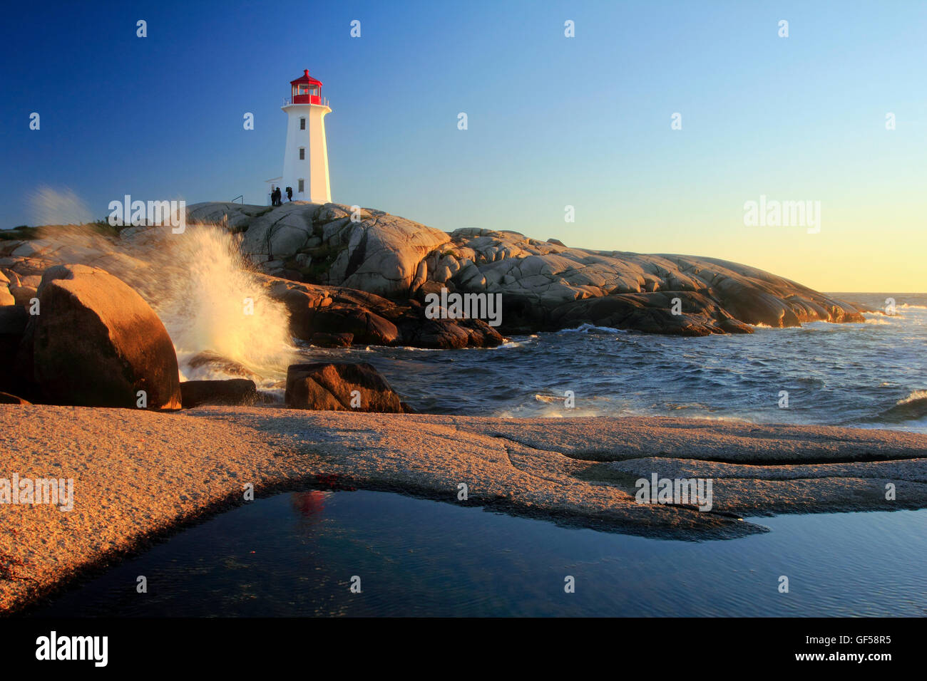 Peggys Peggy Peggys Peggies Punkt Cove Leuchtturm, Nova Scotia, Kanada Stockfoto